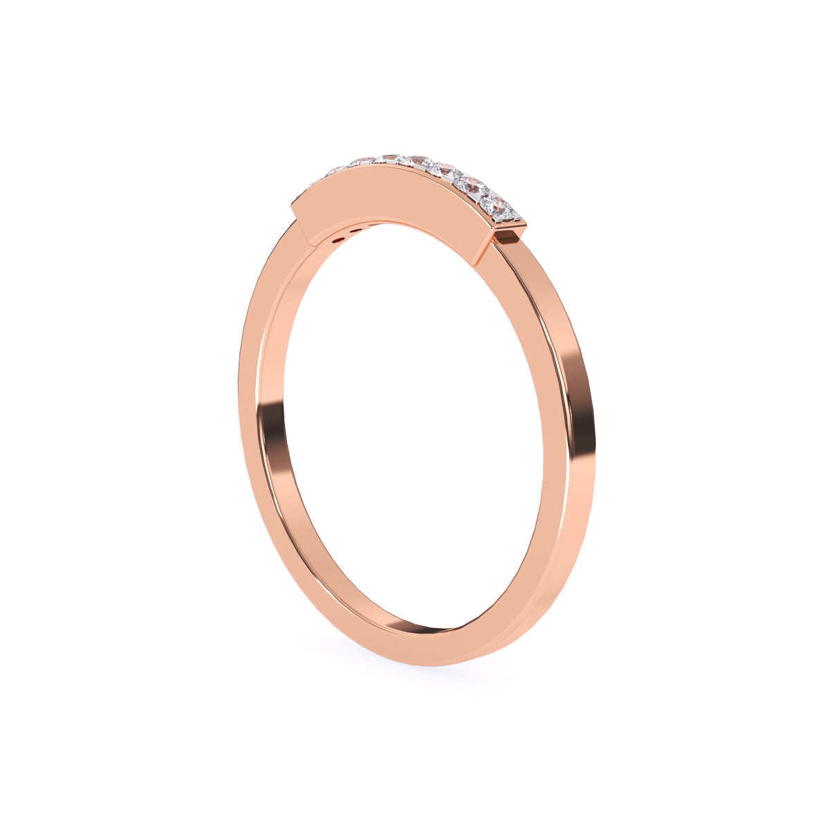 Timeless Round Diamond Rose Gold Matching Band