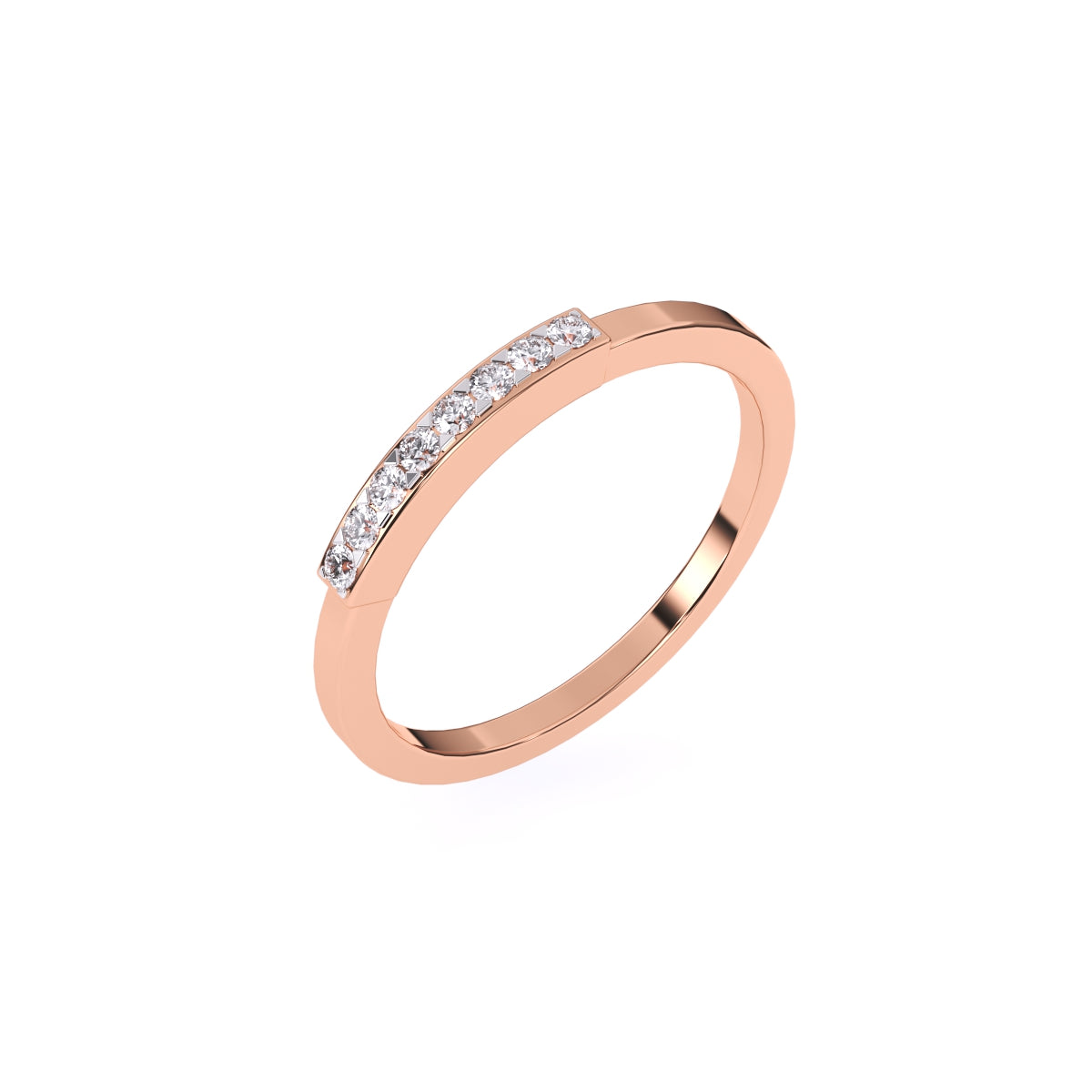 Timeless Round Diamond Rose Gold Matching Band