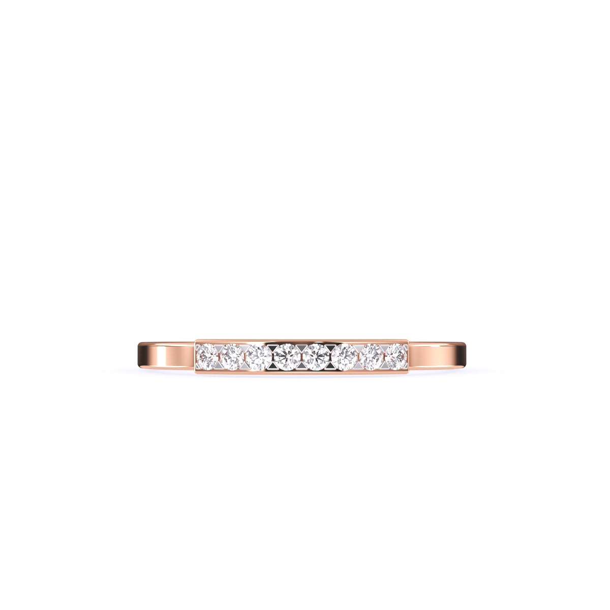 Timeless Round Diamond Rose Gold Matching Band