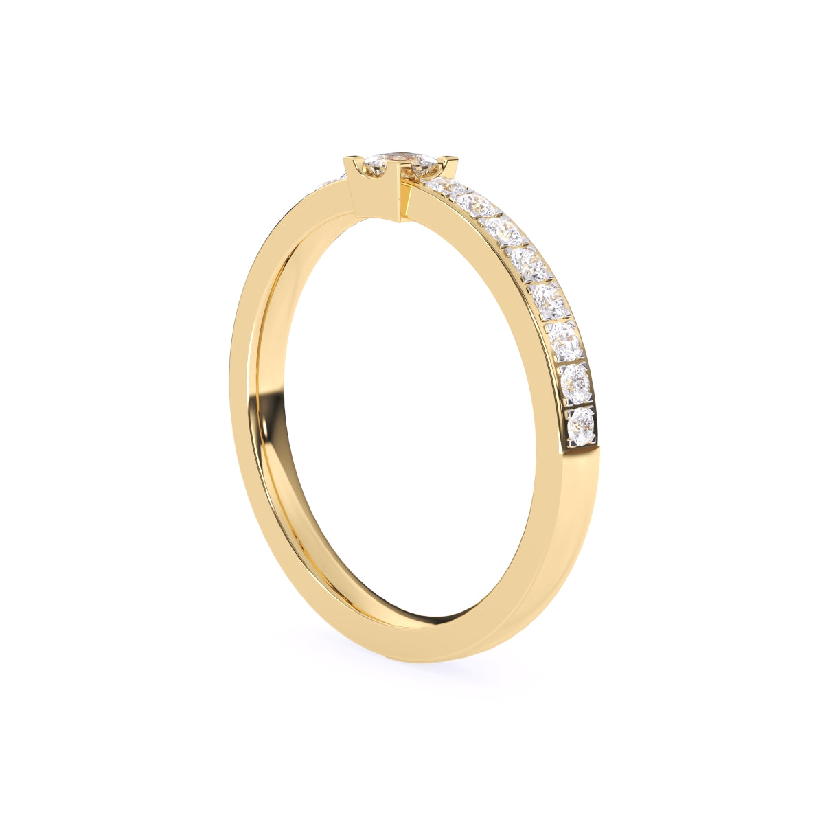 Princess Diamond Solitaire With Accent Tiny Ring