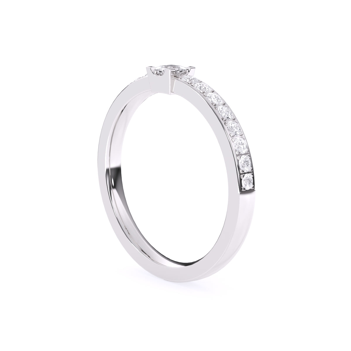 Princess Diamond Solitaire With Accent Tiny Ring