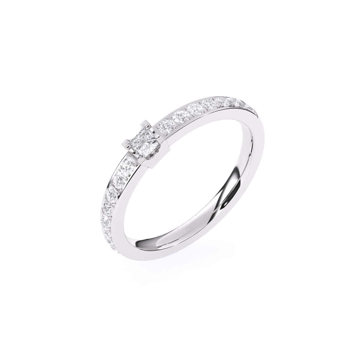 Princess Diamond Solitaire With Accent Tiny Ring