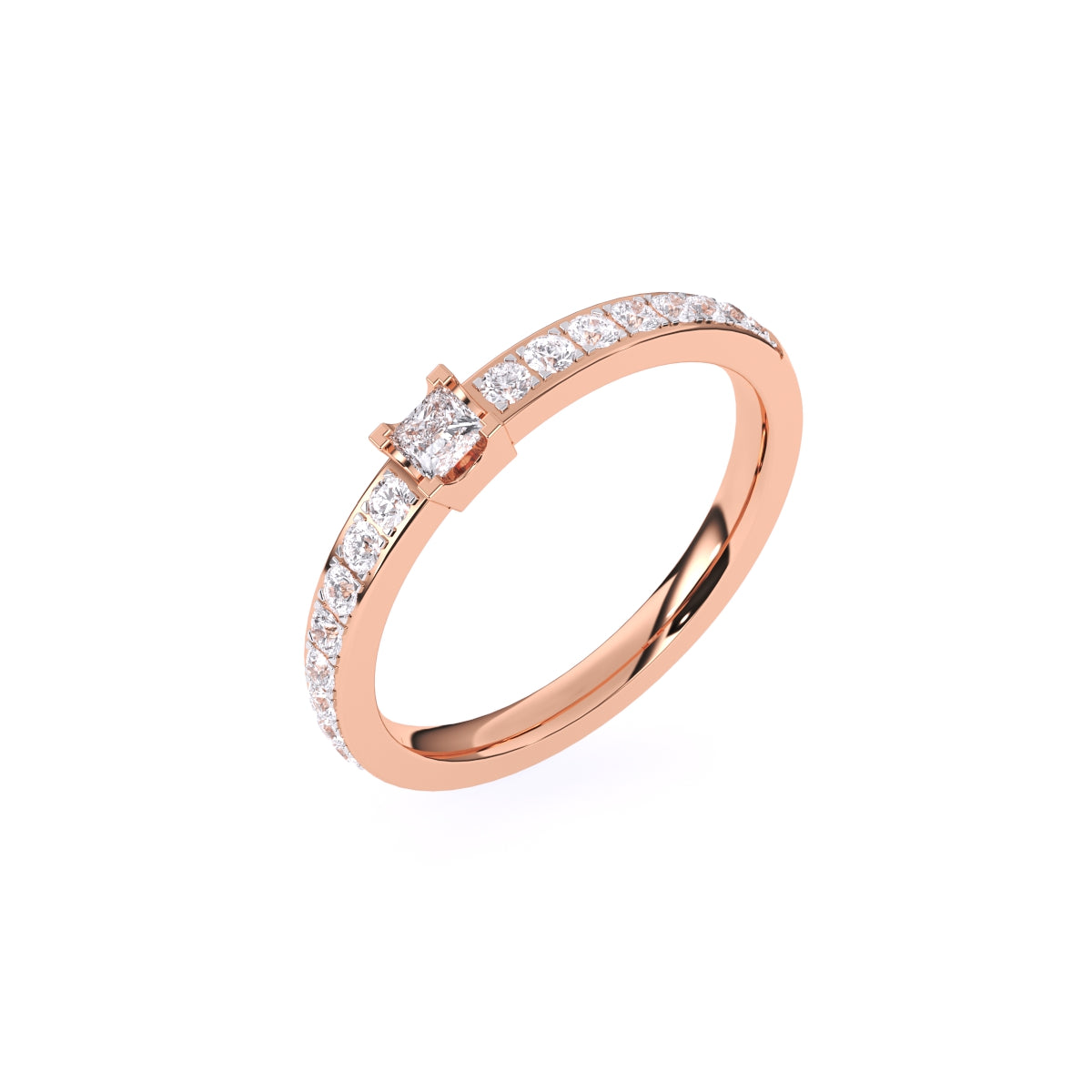 Princess Diamond Solitaire With Accent Tiny Ring