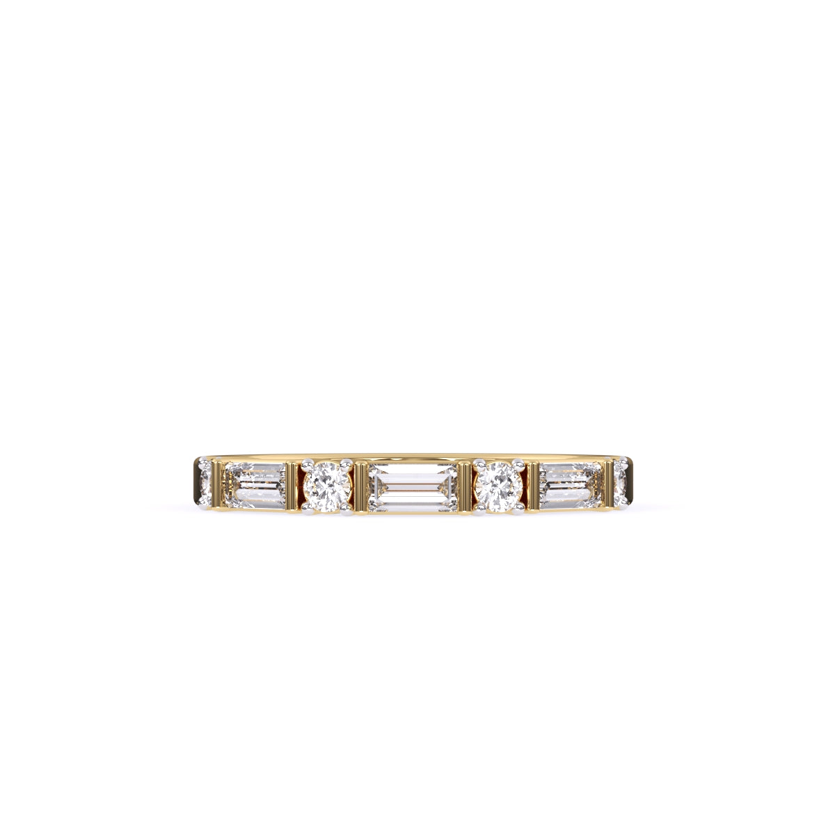 Baguette & Round Lab Grown Diamond Stacking Band