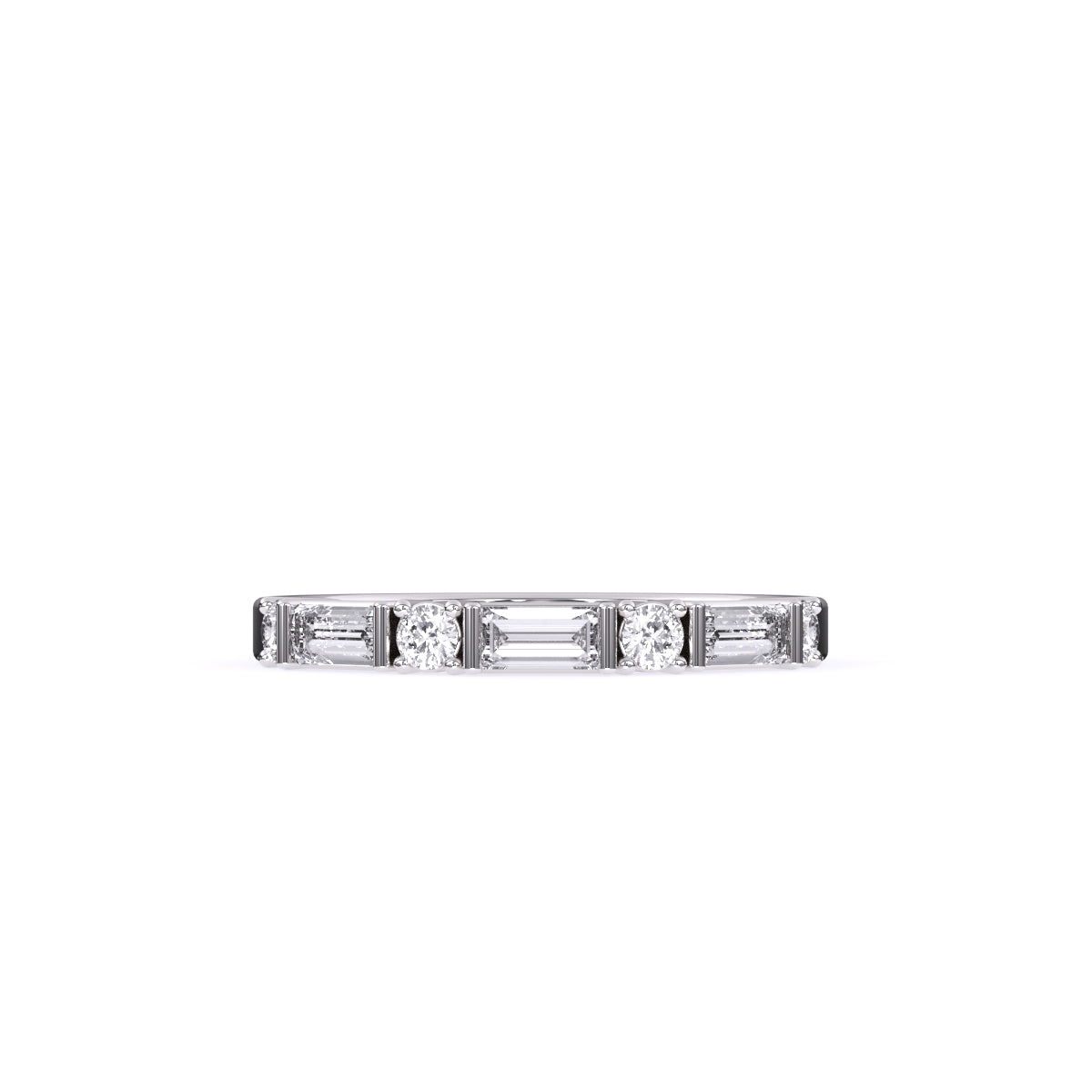Baguette & Round Lab Grown Diamond Stacking Band