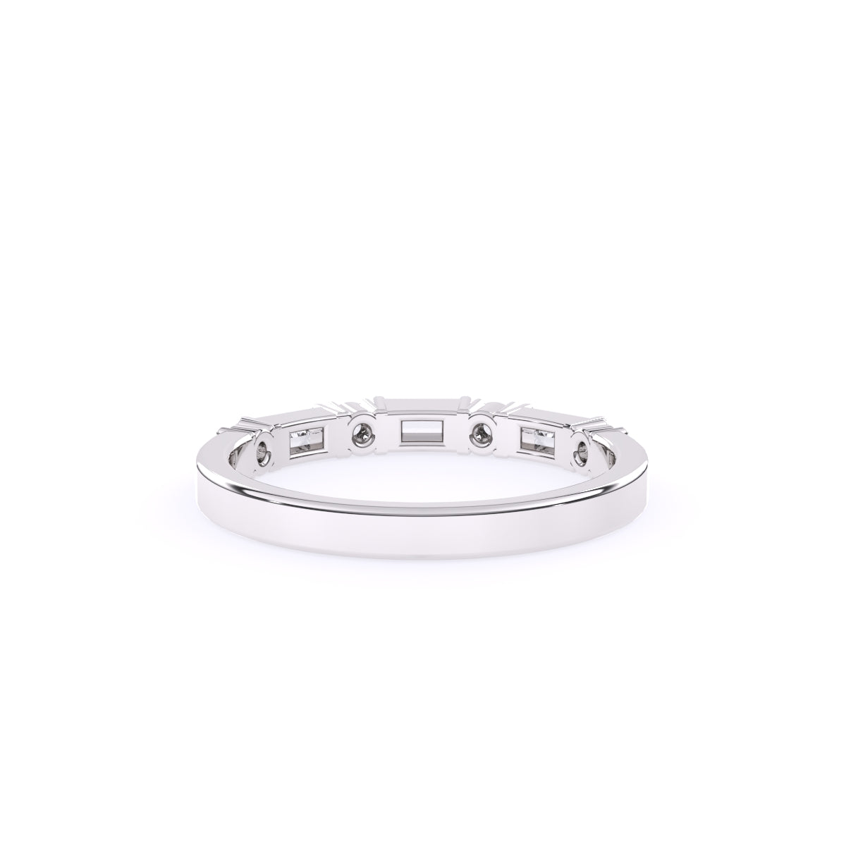 Baguette & Round Lab Grown Diamond Stacking Band