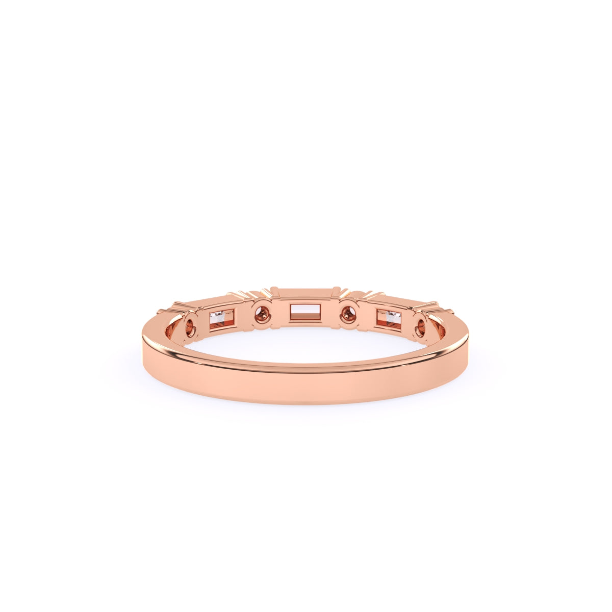 Baguette & Round Lab Grown Diamond Stacking Band