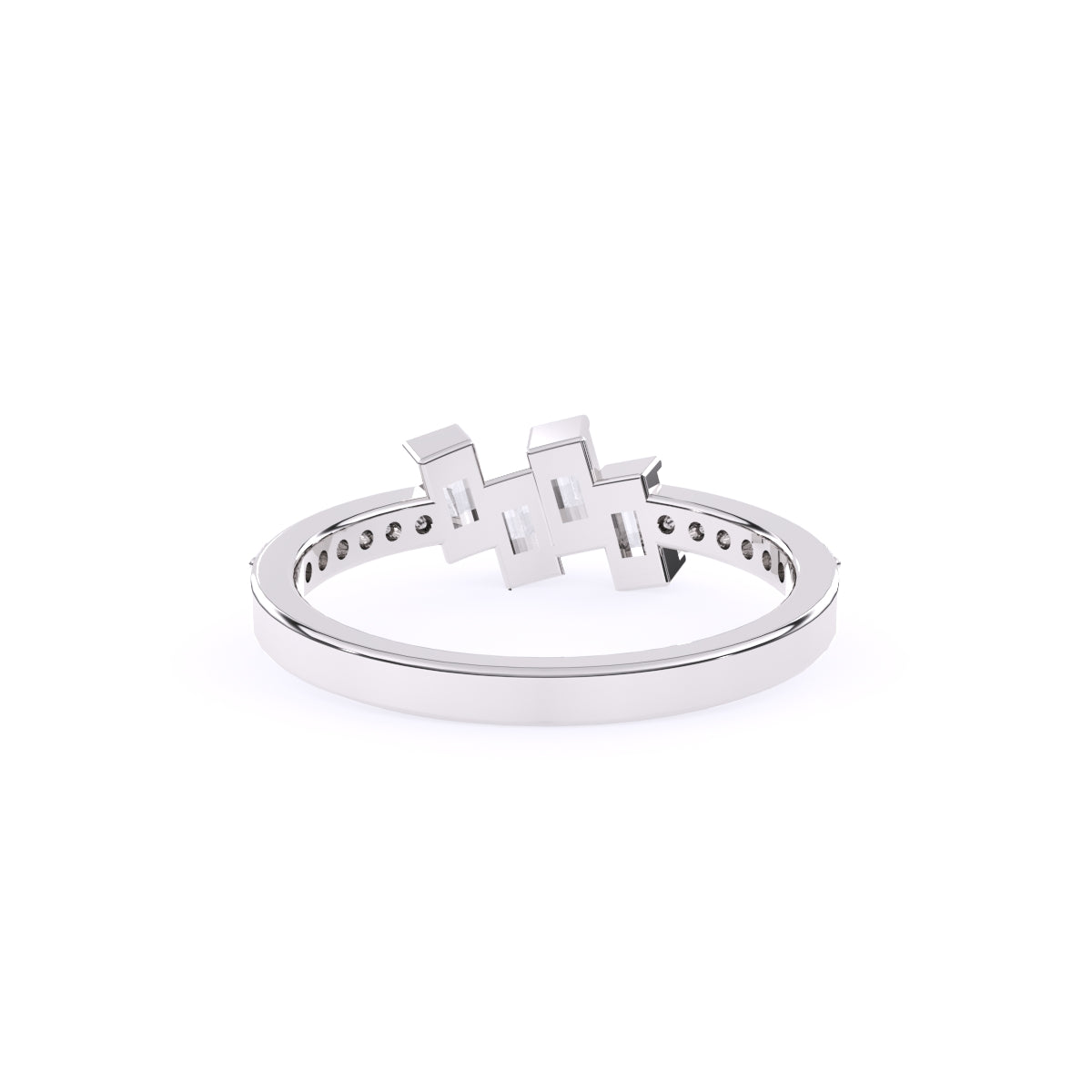 Baguette And Round Diamond Minimalist Ring