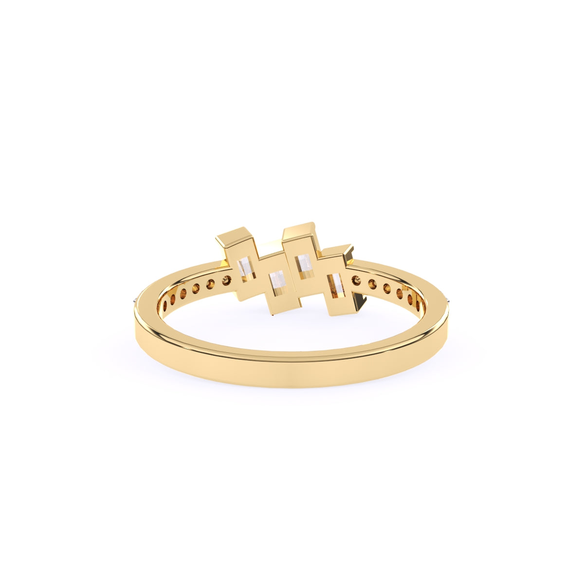 Baguette And Round Diamond Minimalist Ring