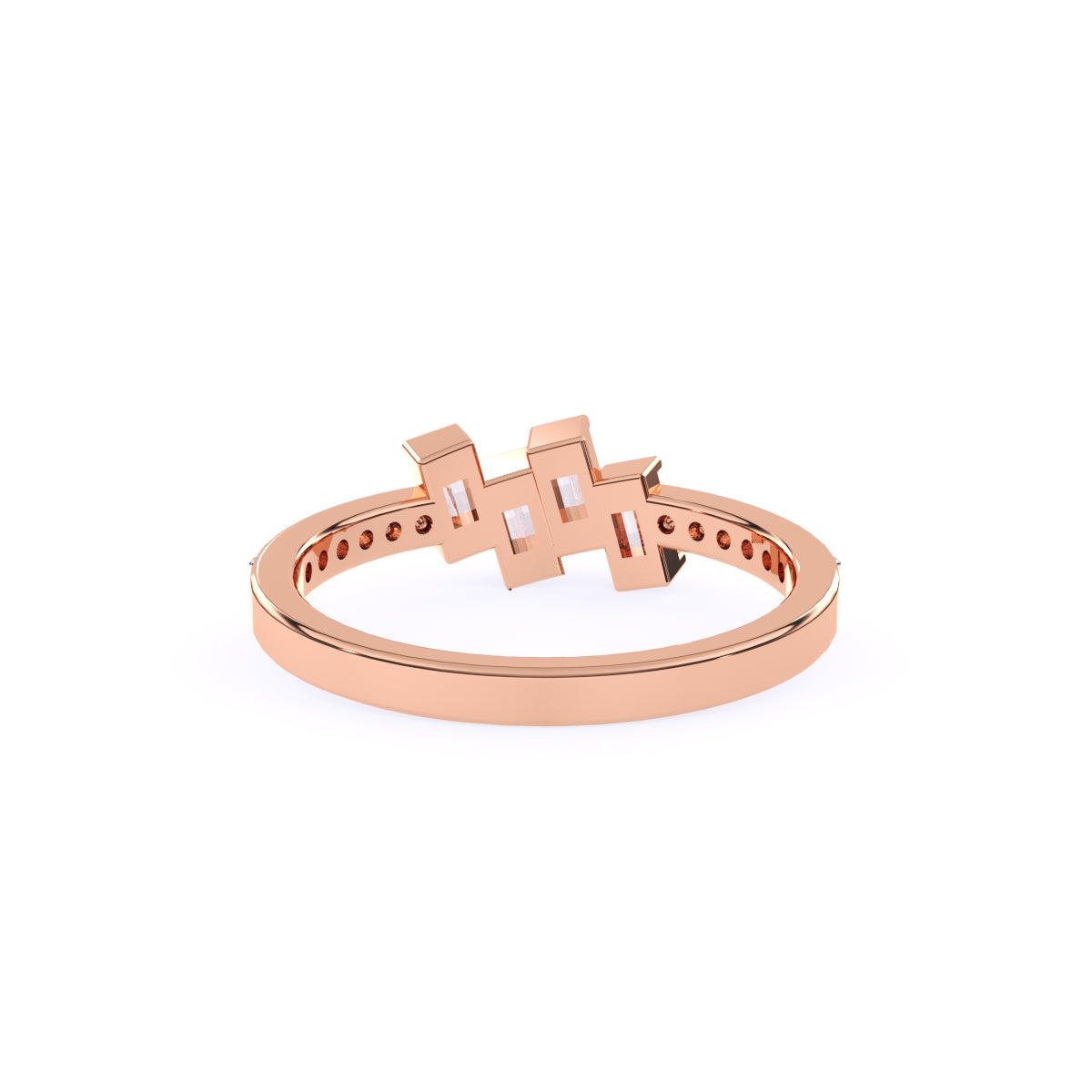 Baguette And Round Diamond Minimalist Ring