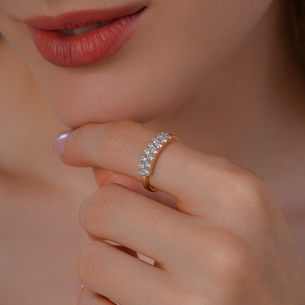 Two Row Lab Grown Diamond Anniversary Ring
