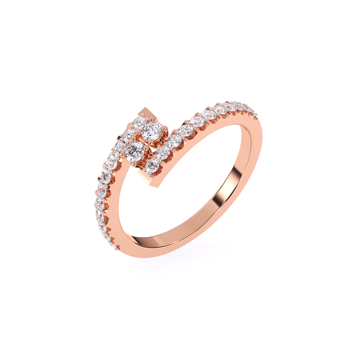 Diamond Cluster By Pass Band For Women