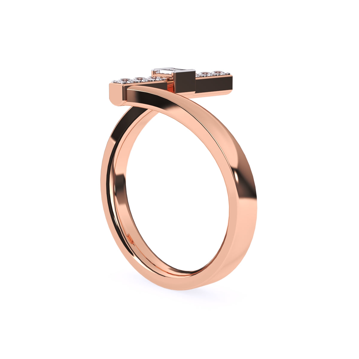 Tiny Baguette Diamond Bar Ring Gift For Daughter