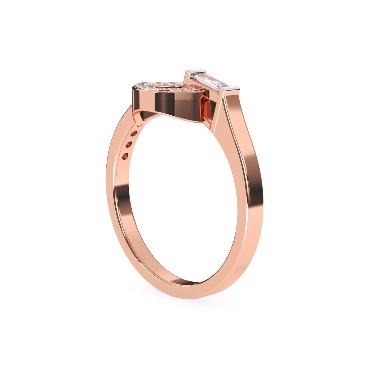 Lavish Leaf Style Lab Grown Diamond Rose Gold Ring