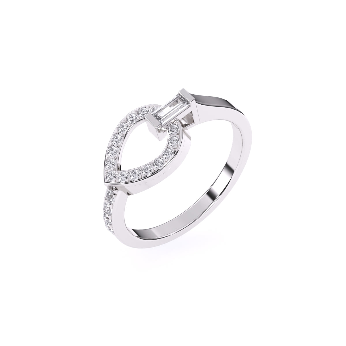 Lavish Leaf Style Lab Grown Diamond Rose Gold Ring