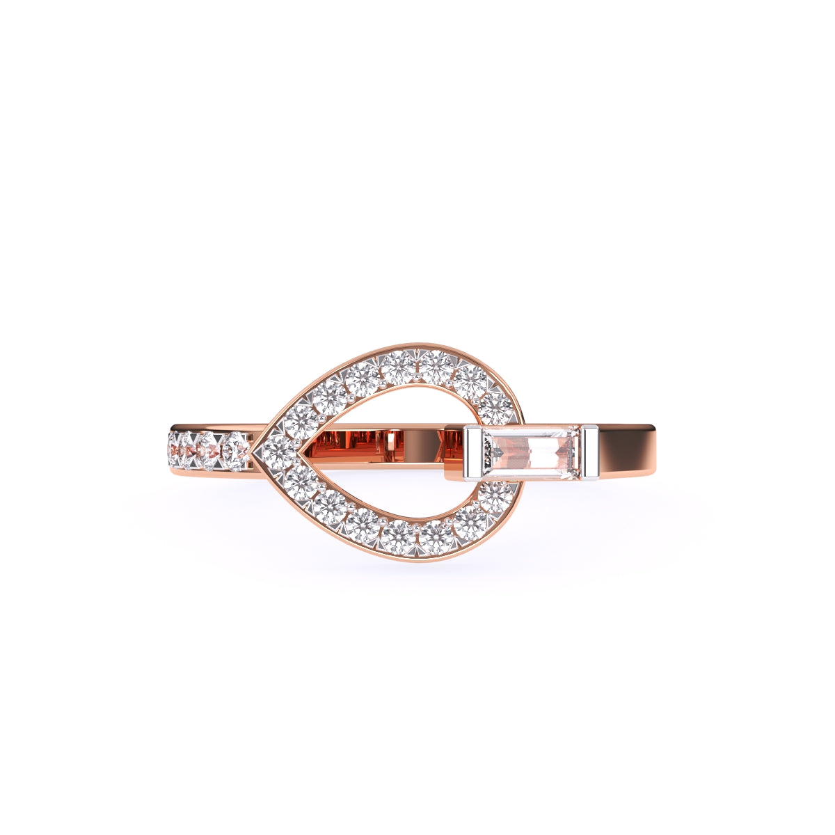 Lavish Leaf Style Lab Grown Diamond Rose Gold Ring