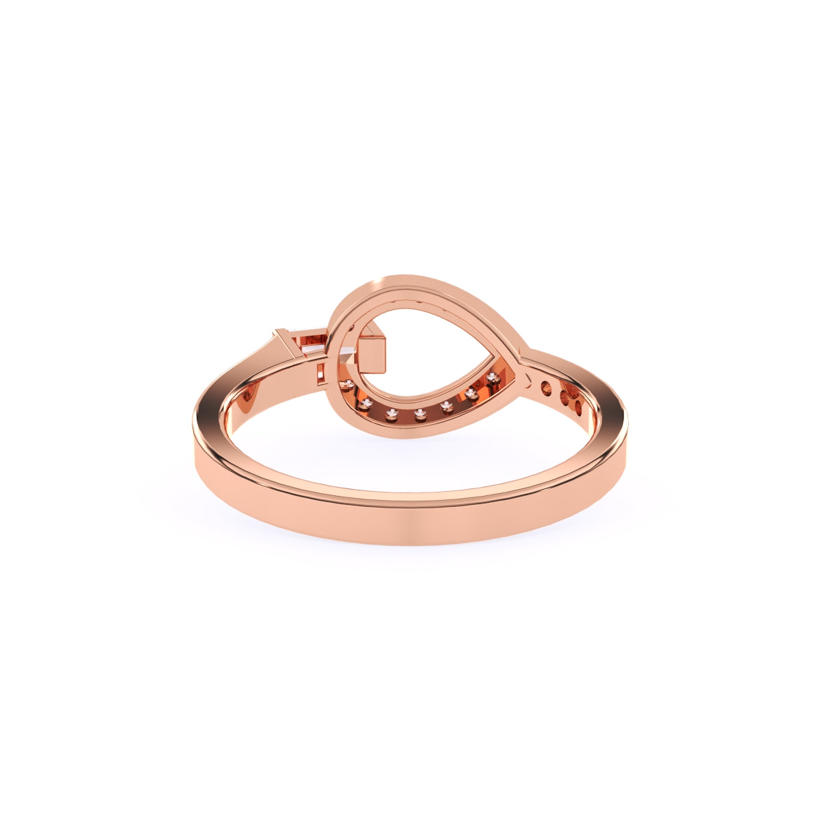Lavish Leaf Style Lab Grown Diamond Rose Gold Ring