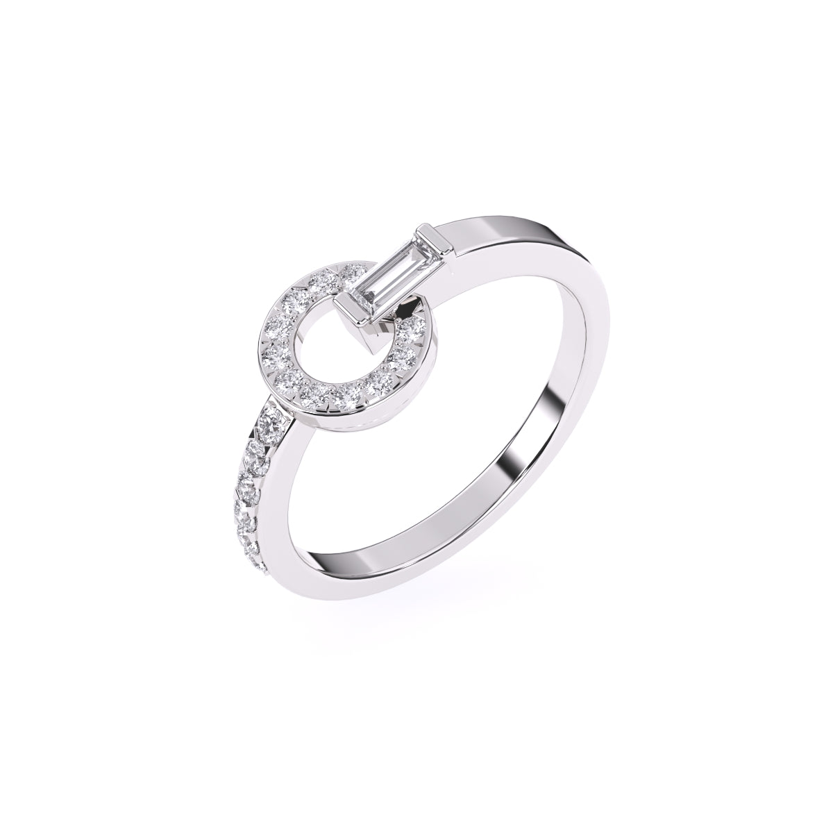 Designer Circle Style Round Diamond Ring Gift For Birthday