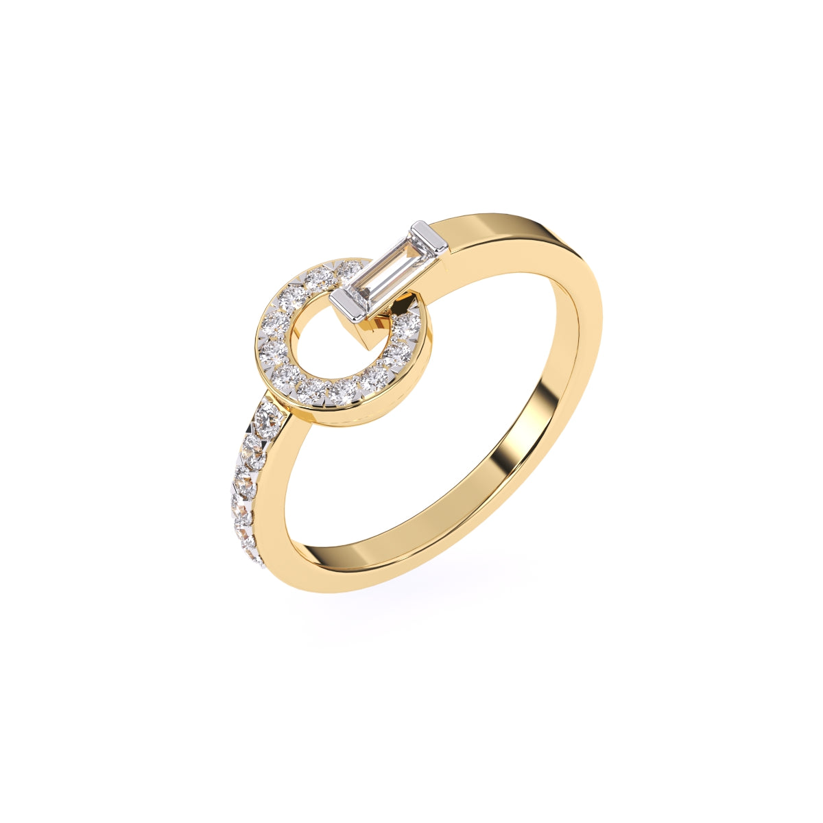 Designer Circle Style Round Diamond Ring Gift For Birthday