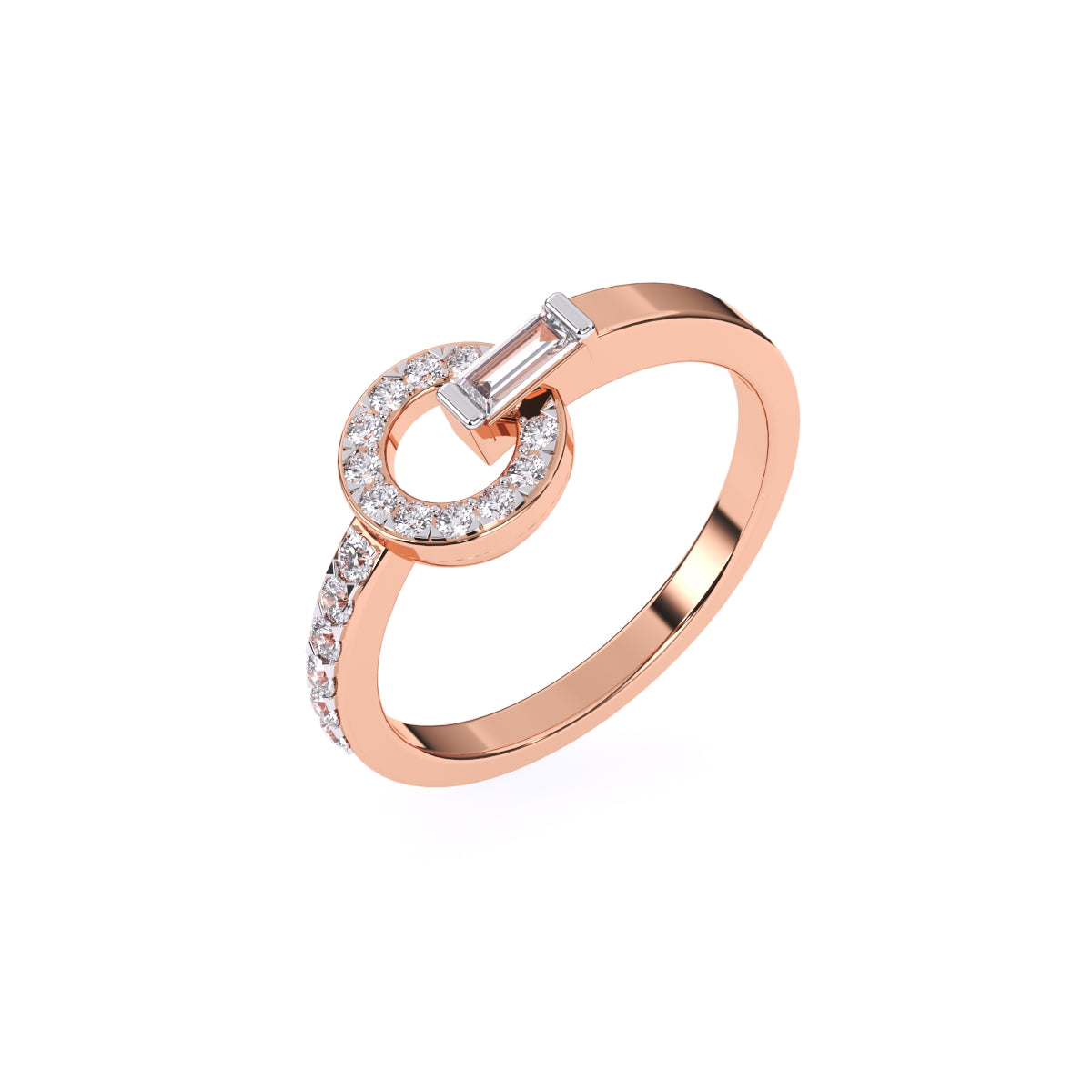 Designer Circle Style Round Diamond Ring Gift For Birthday