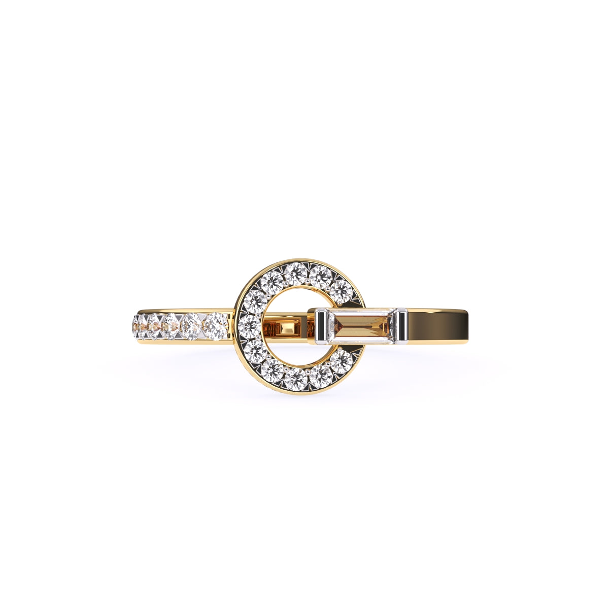 Designer Circle Style Round Diamond Ring Gift For Birthday