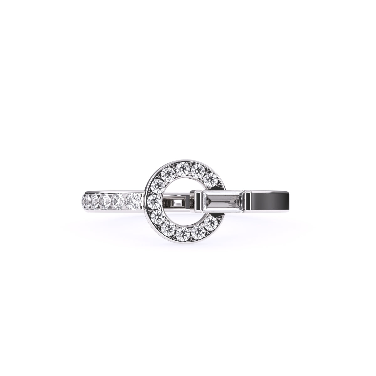 Designer Circle Style Round Diamond Ring Gift For Birthday