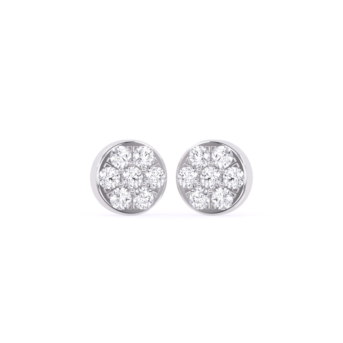 Delicate Round Diamond Tiny Stud Earrings For Girls