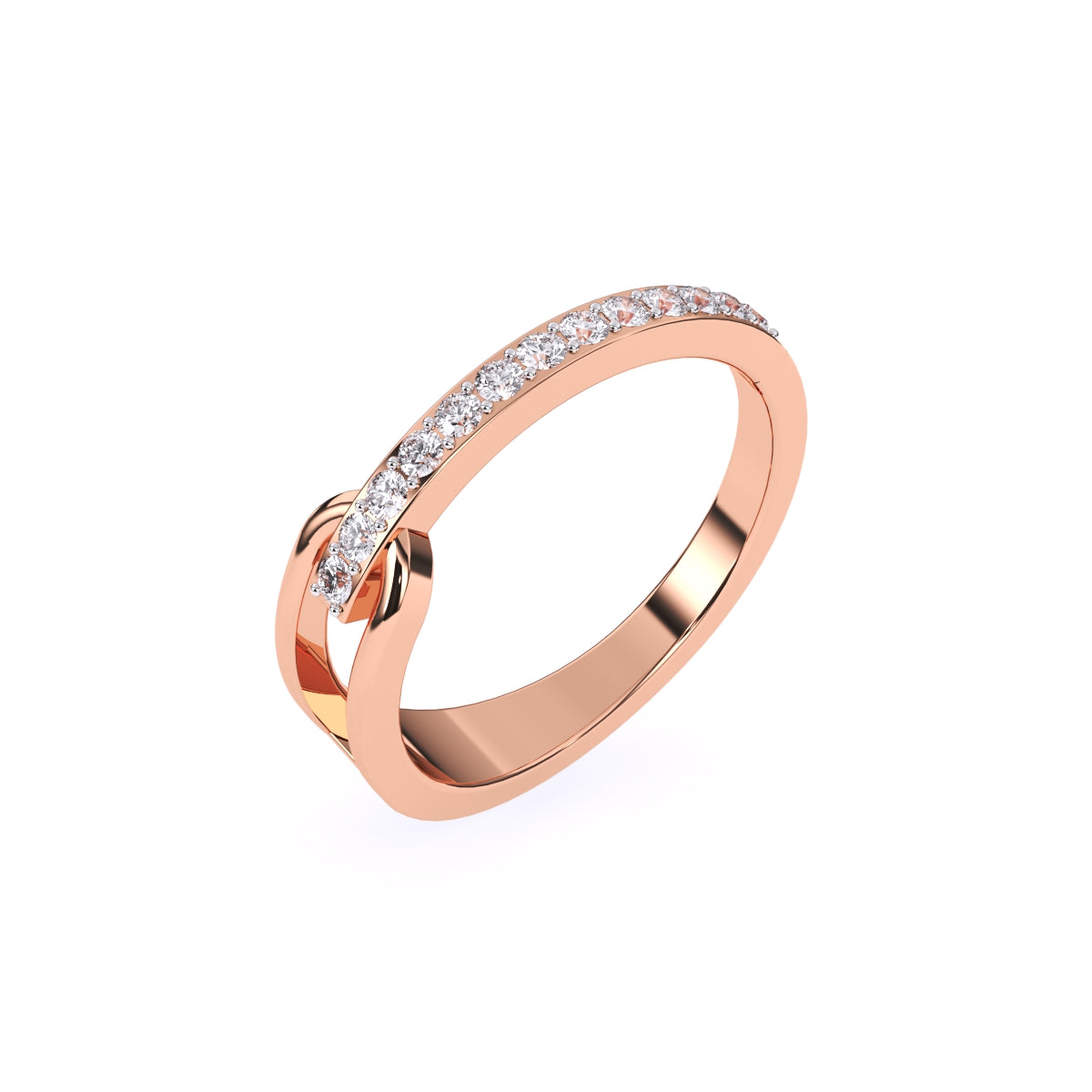 Shimmering Round Diamond Channel Set Dainty Band