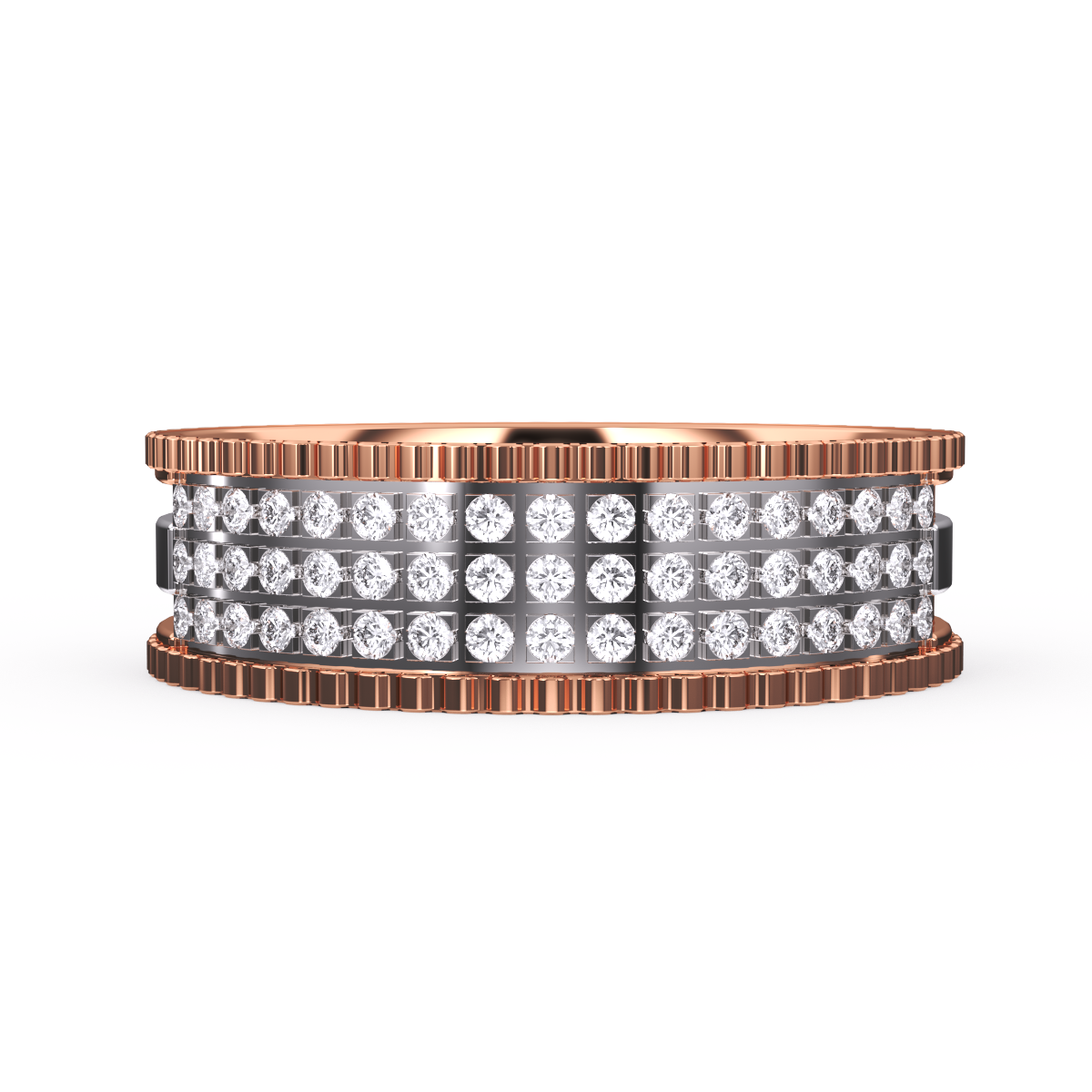 Triple Row Diamond Vintage Eternity Couple Set
