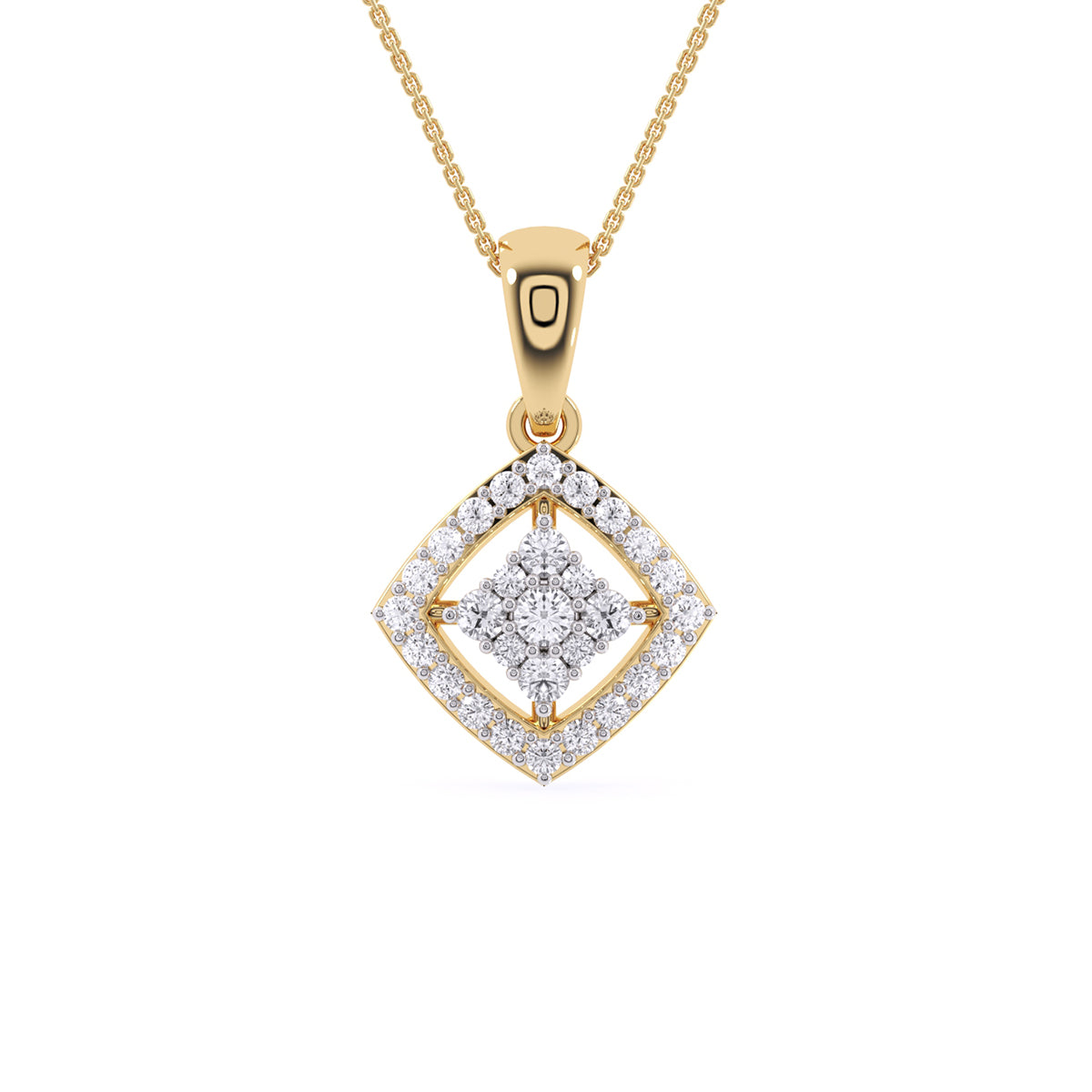 Simple Cushion Style Inlay Diamond Women's Pendant