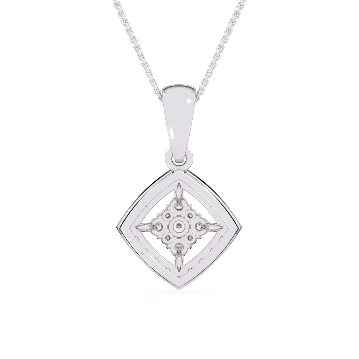 Simple Cushion Style Inlay Diamond Women's Pendant
