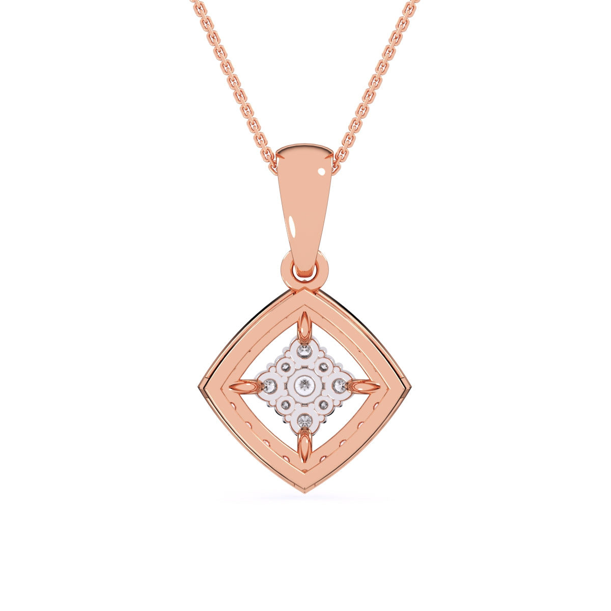 Simple Cushion Style Inlay Diamond Women's Pendant