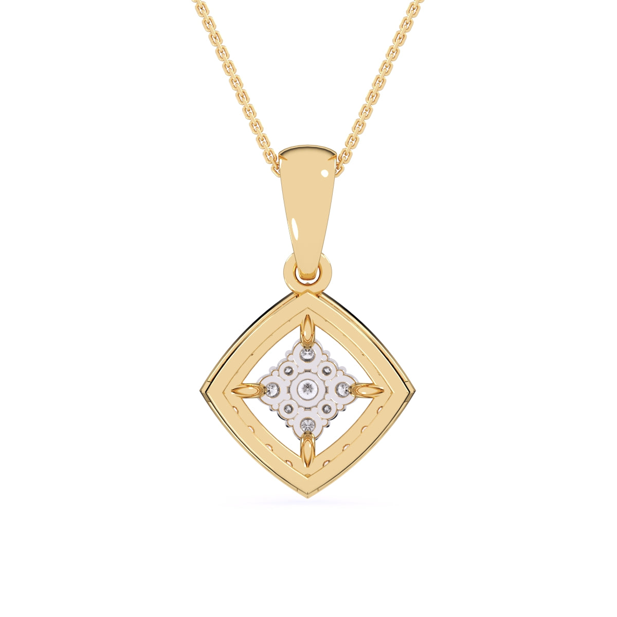 Simple Cushion Style Inlay Diamond Women's Pendant