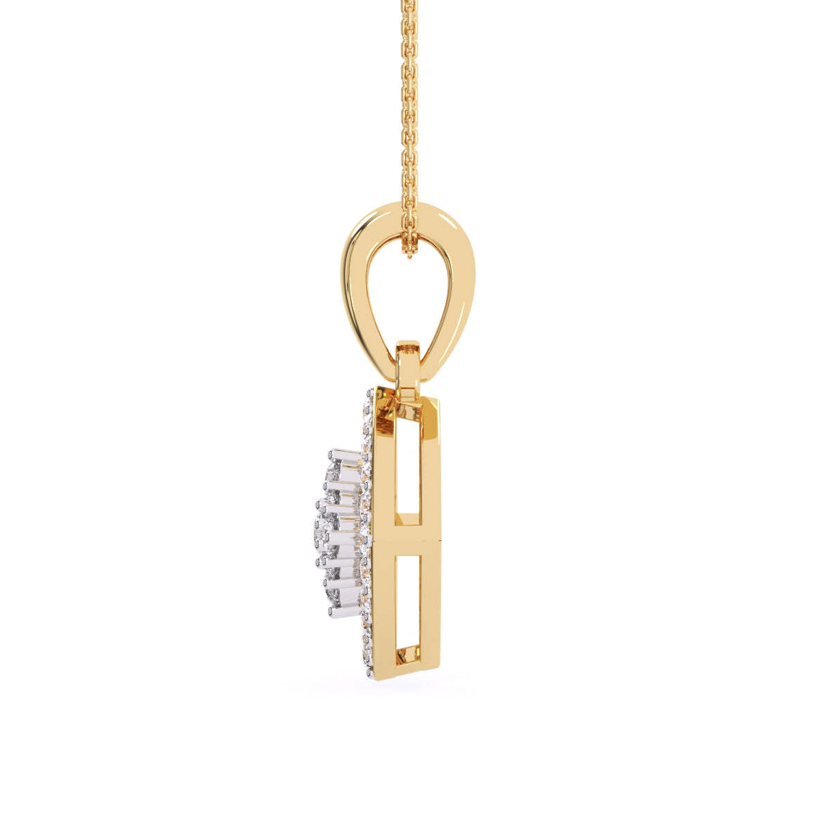 Simple Cushion Style Inlay Diamond Women's Pendant
