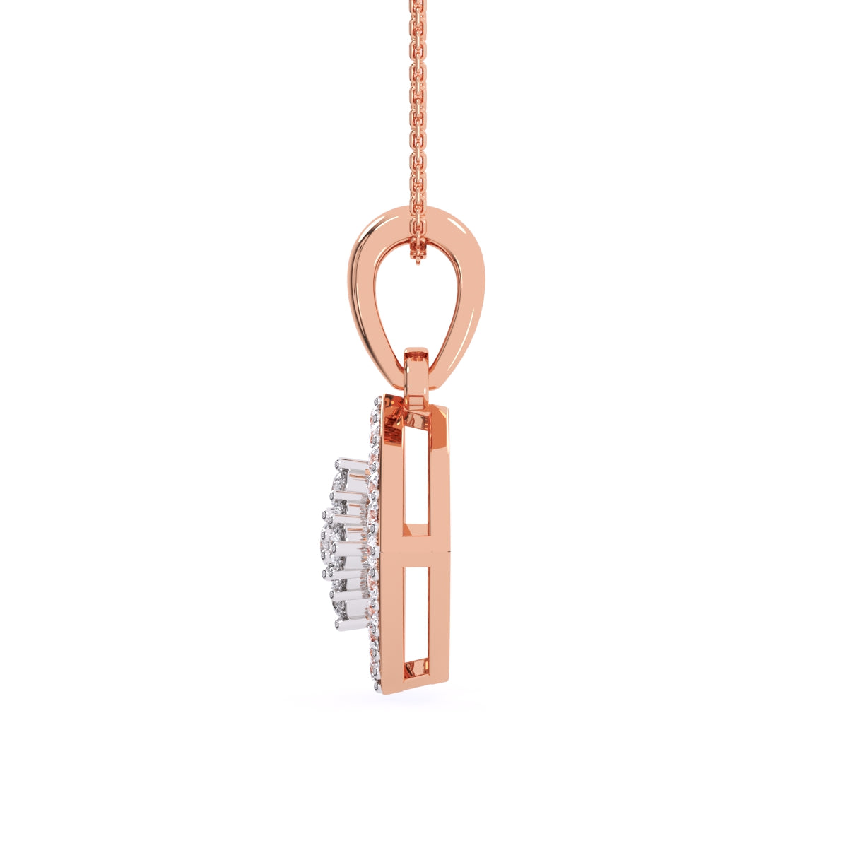 Simple Cushion Style Inlay Diamond Women's Pendant