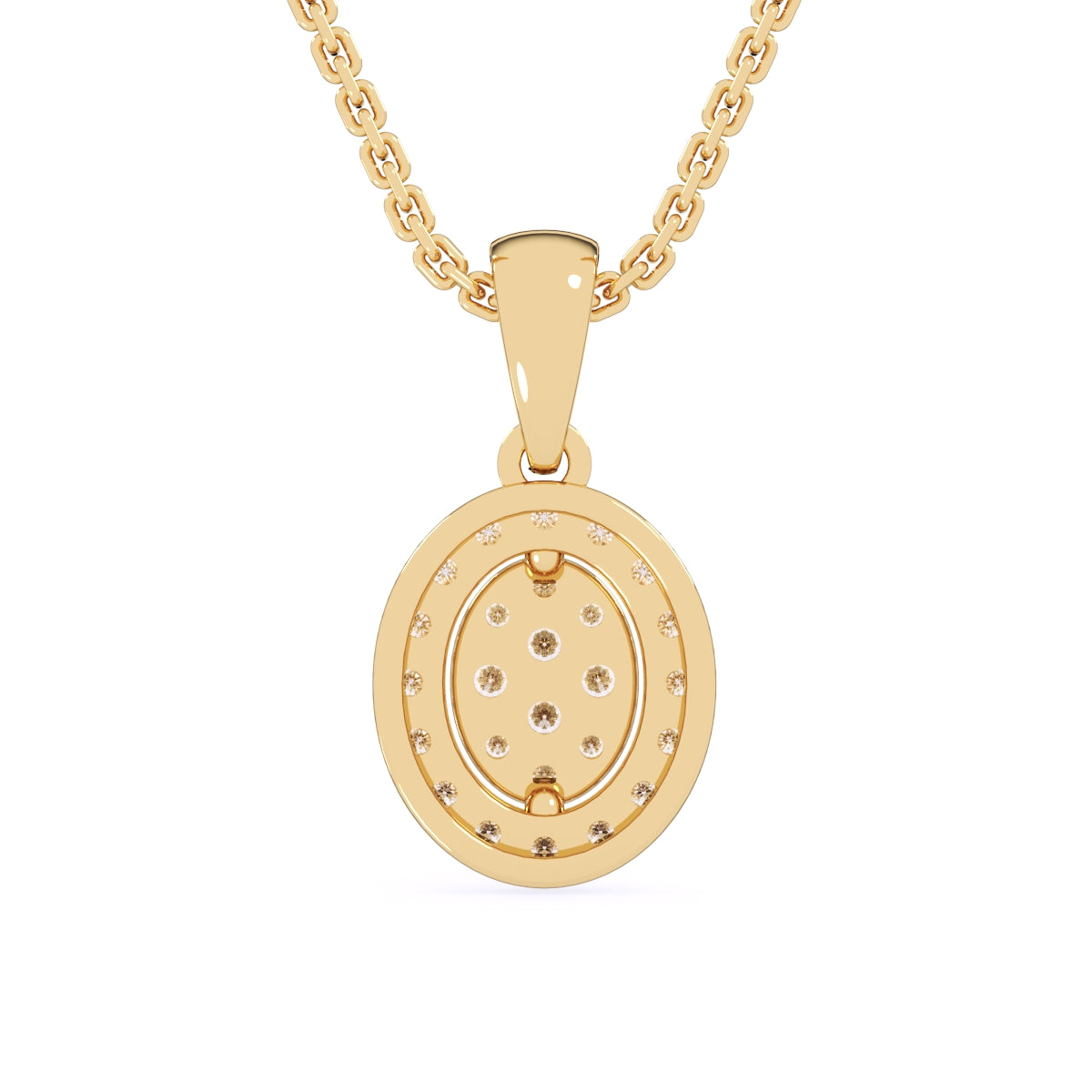 Lab Grown Diamond Cluster Oval Shaped Pendant
