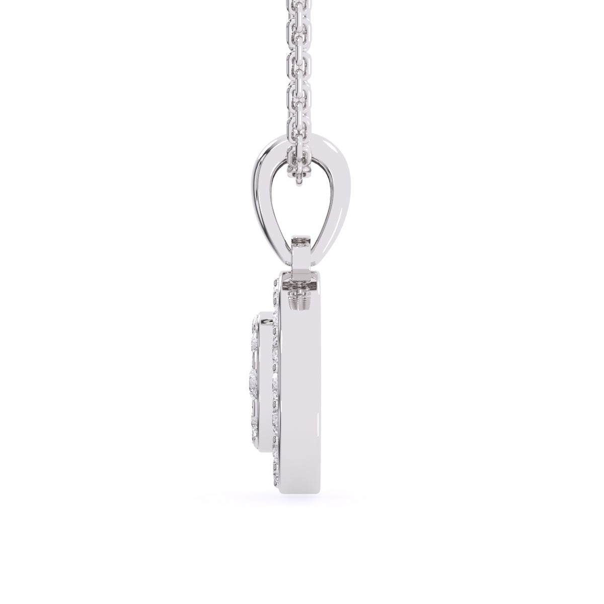 Lab Grown Diamond Cluster Oval Shaped Pendant