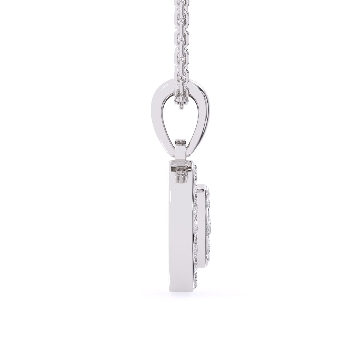 Lab Grown Diamond Cluster Oval Shaped Pendant