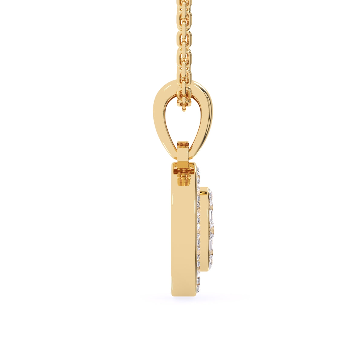 Lab Grown Diamond Cluster Oval Shaped Pendant