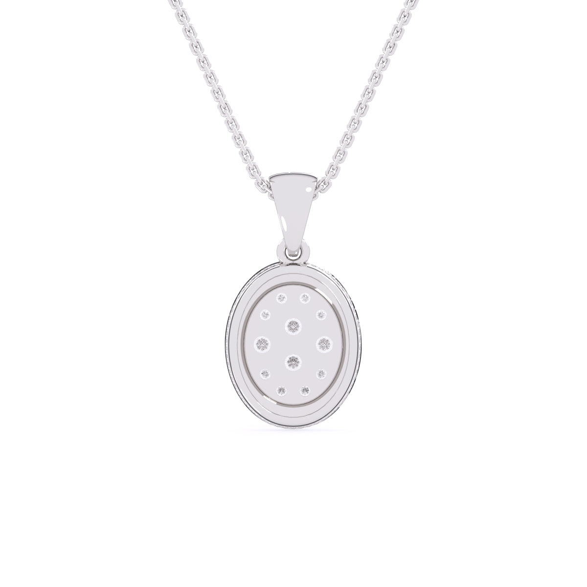 Gleaming Bezel Oval Diamond Pendant