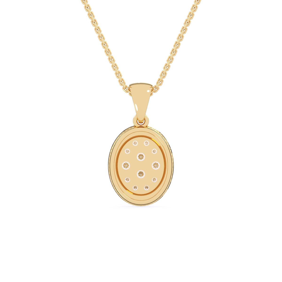 Gleaming Bezel Oval Diamond Pendant