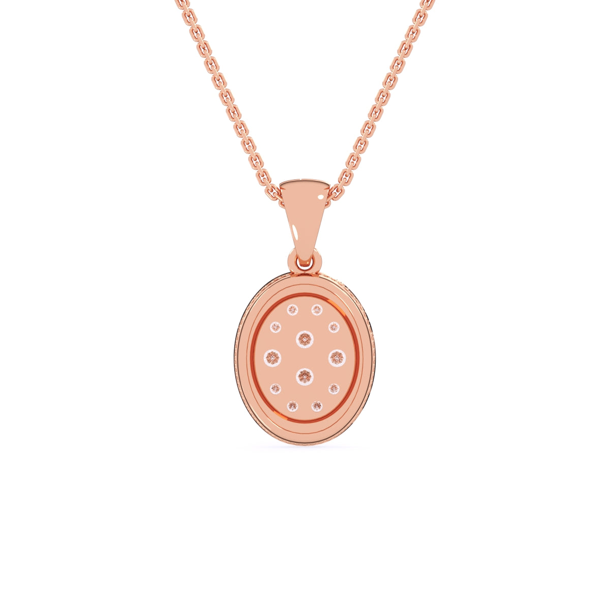 Gleaming Bezel Oval Diamond Pendant