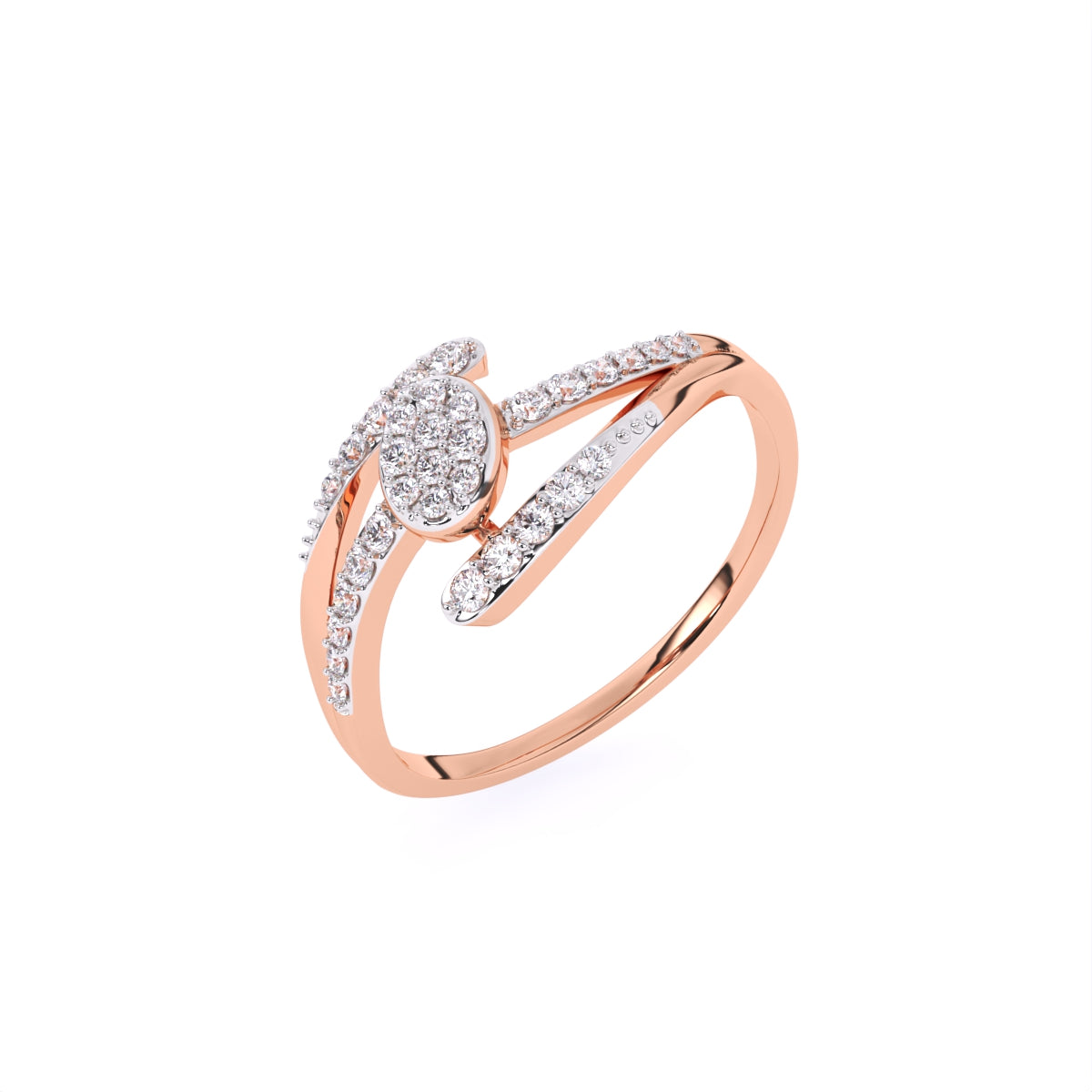 Round 14K Rose Gold Lab grown Diamond Ring