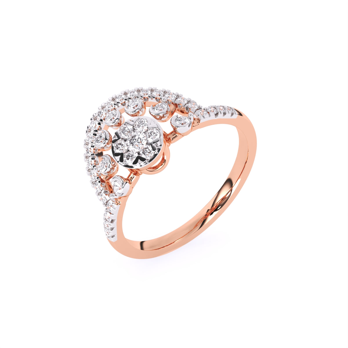 Rose Gold Diamond Engagement Ring For Women