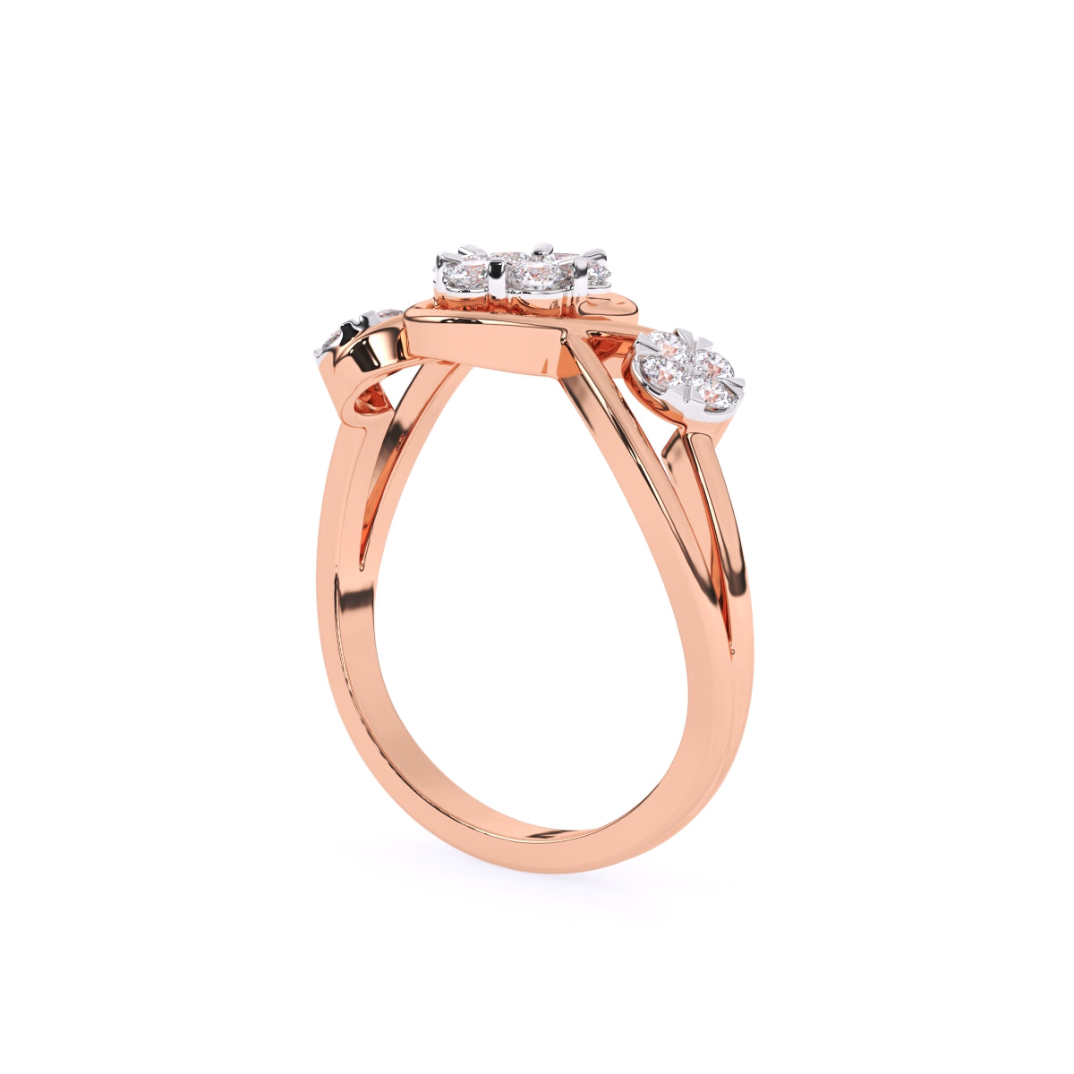 Round Bypass style Lab Grown Diamond Engagement Ring