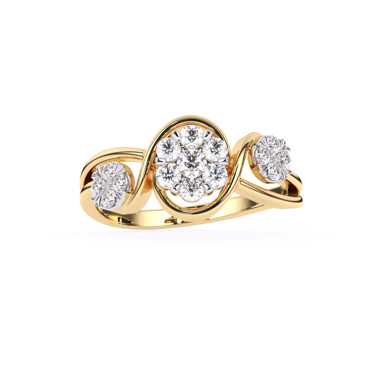 Round Bypass style Lab Grown Diamond Engagement Ring