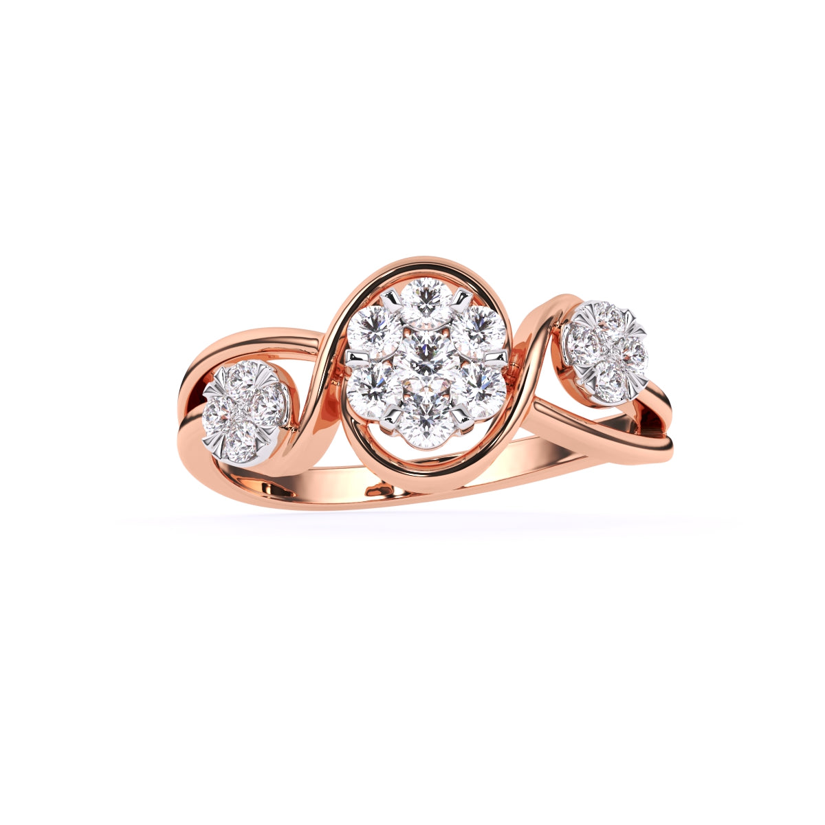 Round Bypass style Lab Grown Diamond Engagement Ring