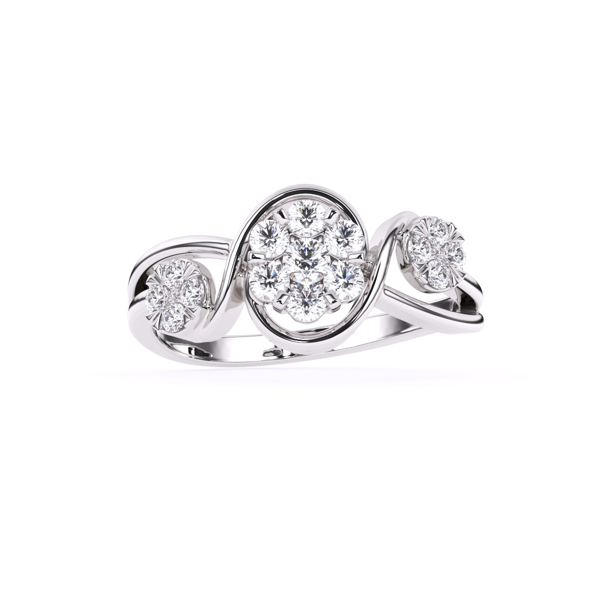 Round Bypass style Lab Grown Diamond Engagement Ring