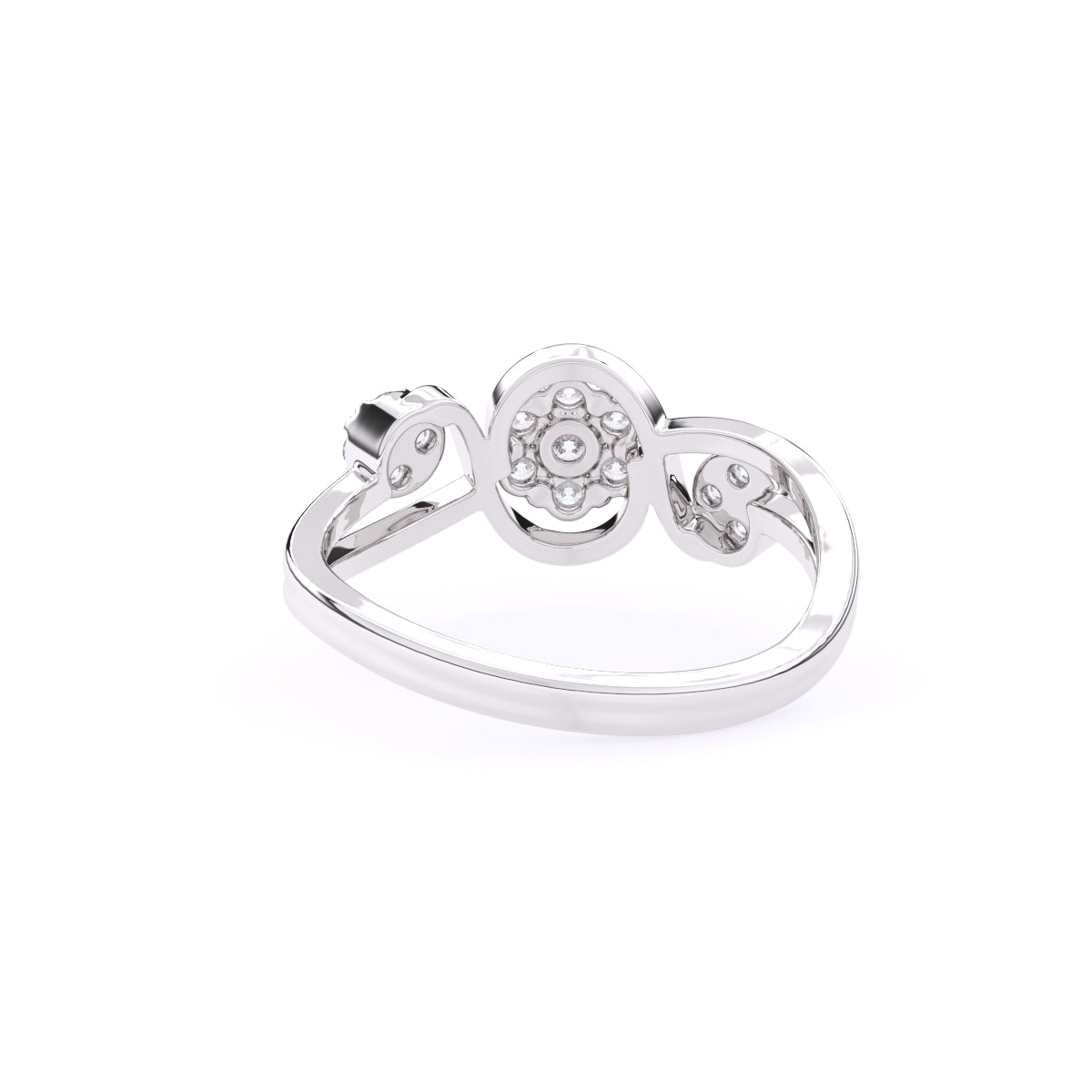 Round Bypass style Lab Grown Diamond Engagement Ring