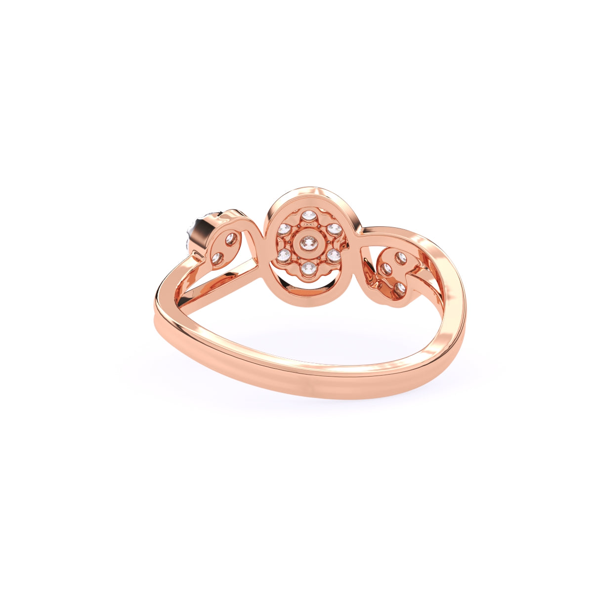 Round Bypass style Lab Grown Diamond Engagement Ring